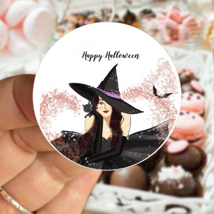Sticker Rond halloween, sorcière