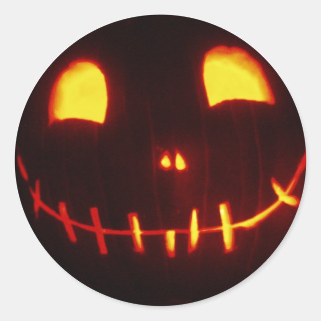 Sticker Rond Halloween souriant Jack-o-Lantern (Devant)