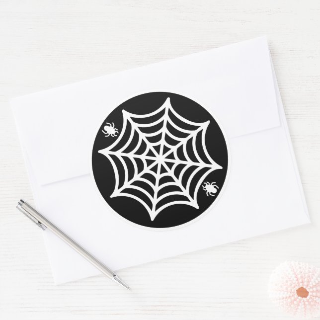 Sticker Rond Halloween Spiderweb (Enveloppe)