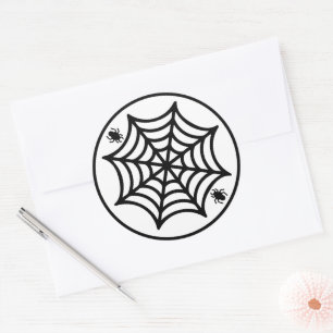 Sticker Rond Halloween Spiderweb