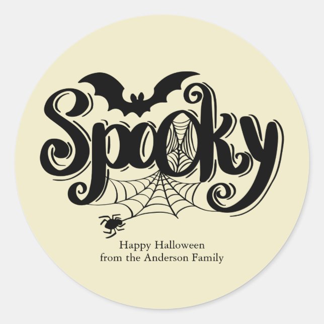 Sticker Rond Halloween Spiderweb éffrayant (Devant)