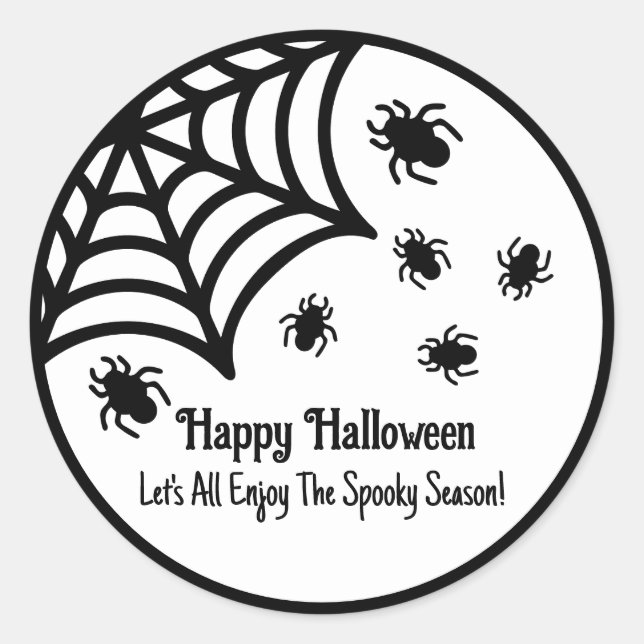 Sticker Rond Halloween Spiderweb personnalisé (Devant)