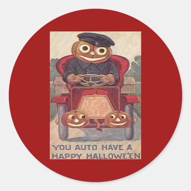 Sticker Rond Halloween vintage (Devant)