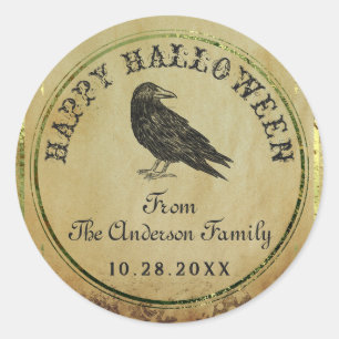 Sticker Rond Halloween Vintage éffrayant
