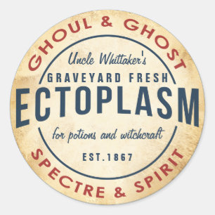 Sticker Rond Halloween vintage fantôme ectoplasm potion autocol