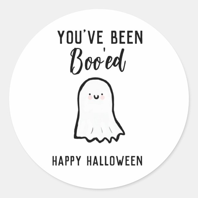 Sticker Rond Halloween vous avez été booed (Devant)