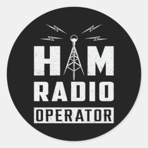 Sticker Rond HAM Radio Fréquence Opérateur Antenne Amateur Cade