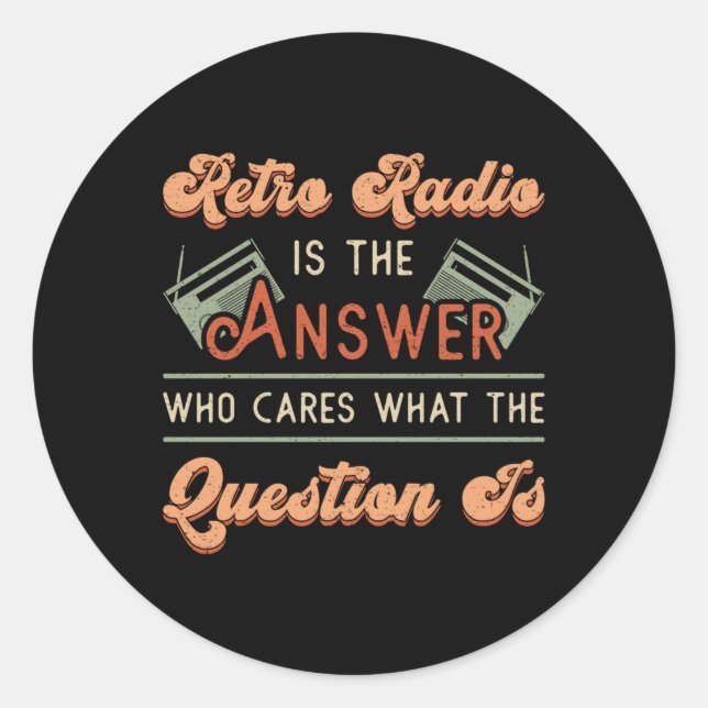 Sticker Rond HAM Radio Opérateur Antenne Fréquence Amateur Cade (Devant)