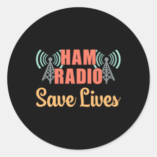 Sticker Rond HAM Radio Opérateur Fréquence Antenne Amateur Cade