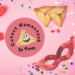 Sticker Rond Hamantash Cutest En Ville Hamantaschen Purim