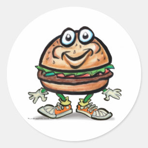 Sticker Rond Hamburger