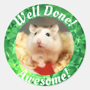 Sticker Rond Hammyville - Cute Hamster Sparkly Encouragement