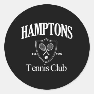 Sticker Rond Hamptons Tennis Club Preppy Style esthétique