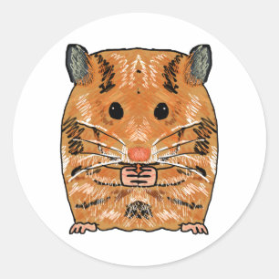 Sticker Rond Hamster