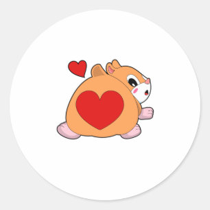 Sticker Rond Hamster au coeur