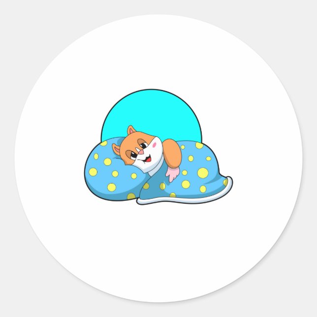 Sticker Rond Hamster au coucher avec couverture.PNG (Devant)