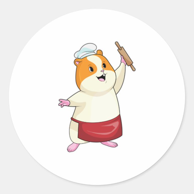 Sticker Rond Hamster comme boulon avec broche à rouleaux (Devant)