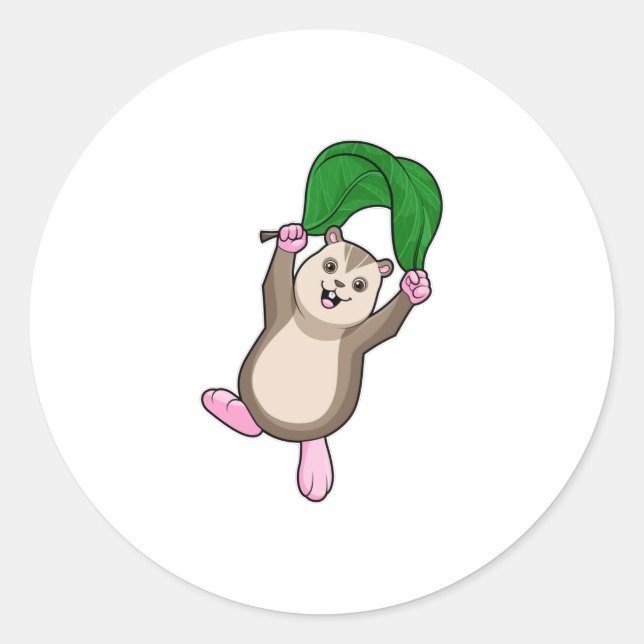 Sticker Rond Hamster with Parachute (Devant)