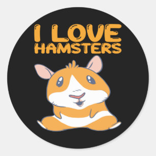 Sticker Rond Hamsters - I Love Hamsters