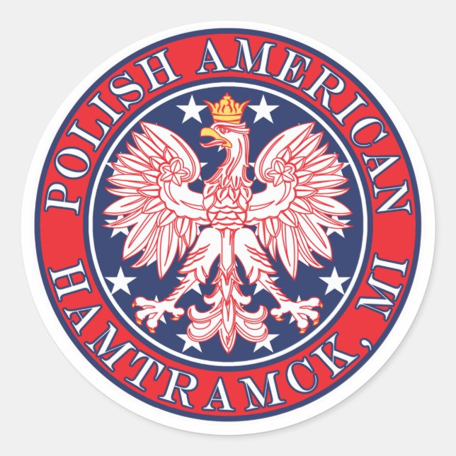 Sticker Rond Hamtramck Michigan polonais (Devant)