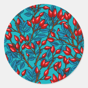 Sticker Rond hanches roses, rouge et bleu
