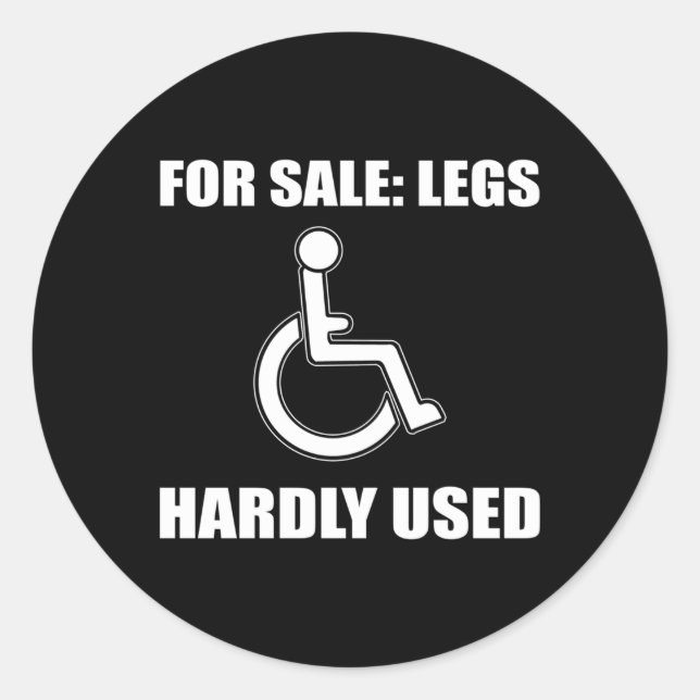 Sticker Rond Handicap Pour Humour En Fauteuil Roulant (Devant)
