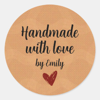 Sticker Rond Handmade With Love Small Business Packaging