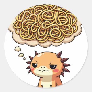 Sticker Rond Hang On Let Me Overthink This Axolotl Introvert Fu