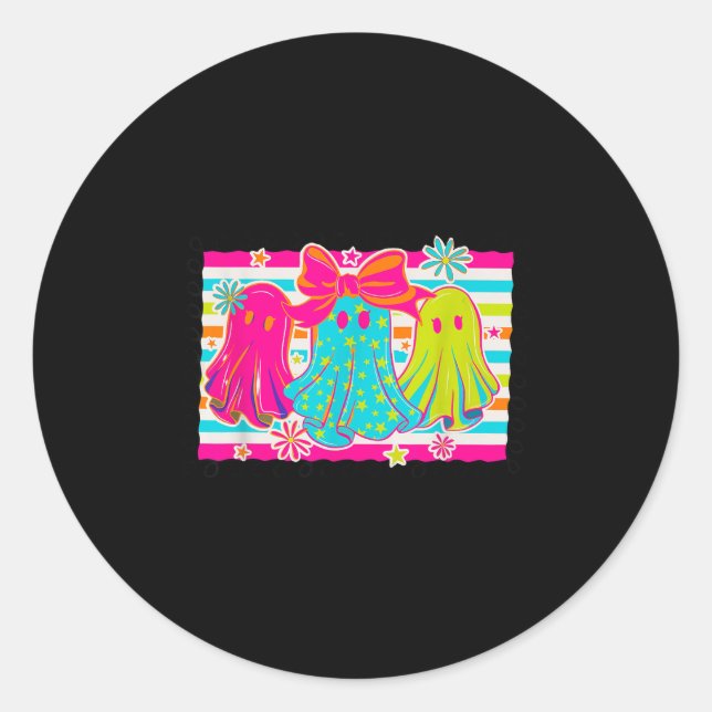 Sticker Rond Hanging Avec Mes Boos Soky Halloween Disco Ghost W (Devant)