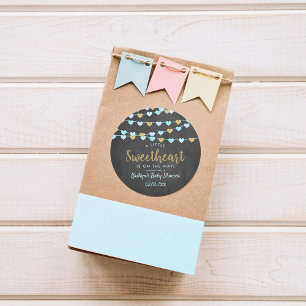 Sticker Rond Hanging Love Hearts Petit Baby shower amoureux