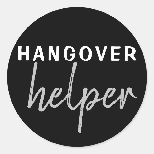 Sticker Rond Hangover Helper Mariage Bachelorette Favoriser Sti (Devant)