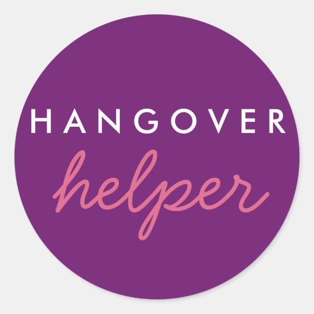 Sticker Rond Hangover Helper Mariage Bachelorette Favoriser Sti (Devant)