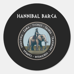 Sticker Rond Hannibal Barca 2e Batailles de guerre punique Cart
