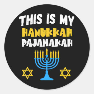 Sticker Rond Hanoukka pour la famille Chanukah Funny Hanoukka