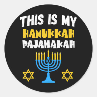 Sticker Rond Hanoukka pour la famille Chanukah Funny Hanoukka
