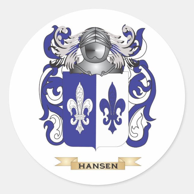 Sticker Rond Hansen-(Suède) Armoiries (crête de famille) (Devant)