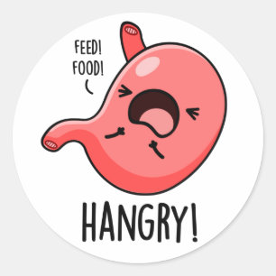 Sticker Rond Hanseuse Faim Faim Stomach Pun