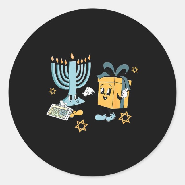 Sticker Rond Hanukkah Aac Speech Therast Slp Communication Acce (Devant)
