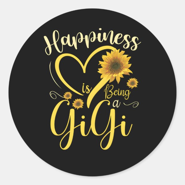 Sticker Rond Hapess Est D'Être Une Grand-Mère Gigi Fête Des Mèr (Devant)