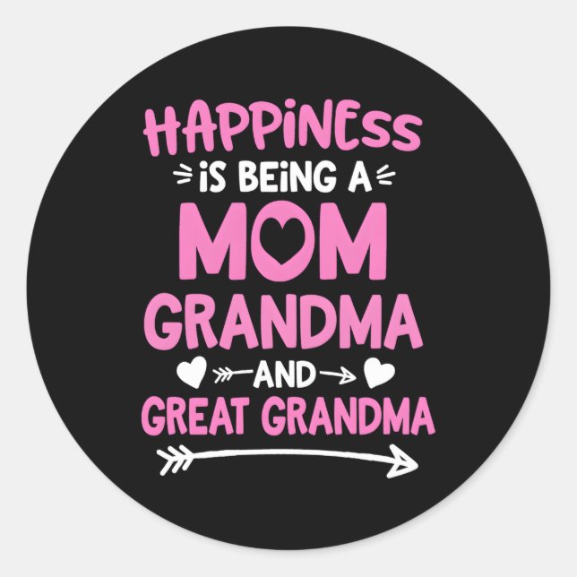 Sticker Rond Hapess Etre Maman Grand-Mère Et Grand-Mère (Devant)