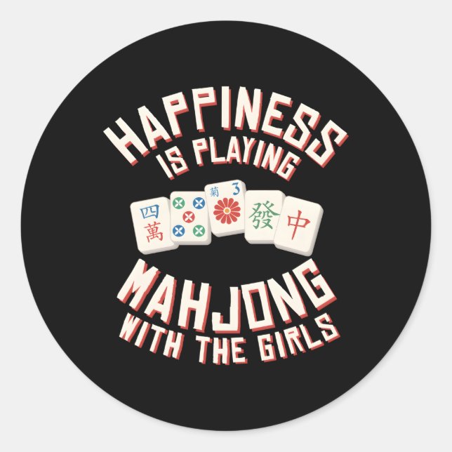 Sticker Rond Hapess Jouer Mahjong Avec (Devant)