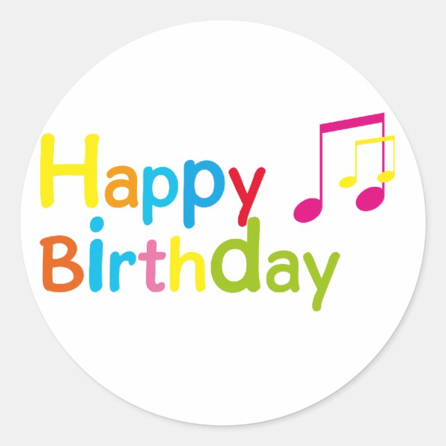 Sticker Rond Happy Birthday (Devant)