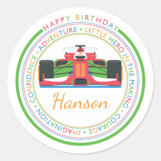 Sticker Rond Happy Birthday | Classic Simple Custom Photo
