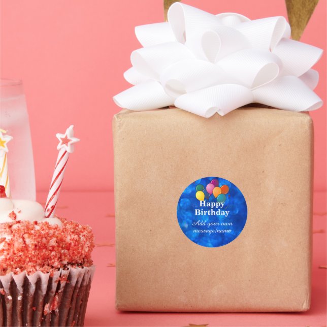 Sticker Rond Happy Birthday TEMPLATE, personalize, (Fête)