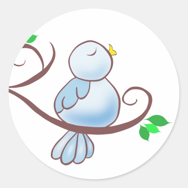 Sticker Rond Happy Bluebird (Devant)