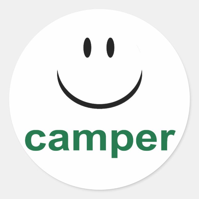 Sticker Rond Happy Camper (Devant)