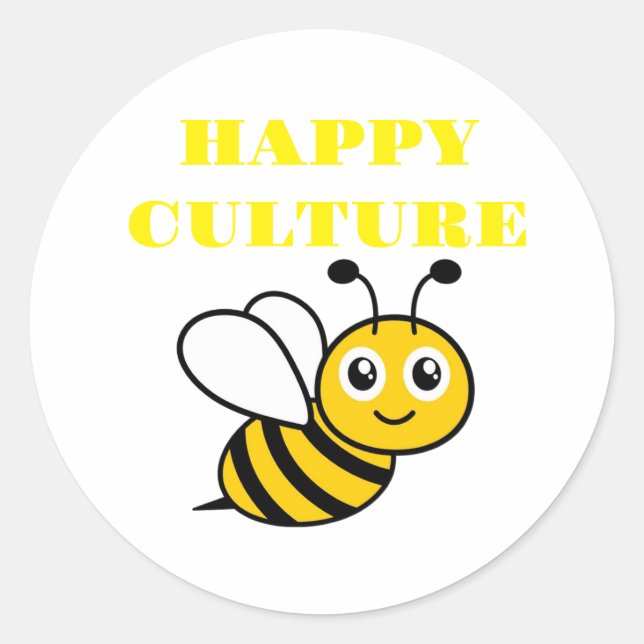 Sticker Rond happy culture (Devant)