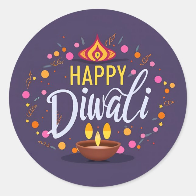 Sticker Rond happy diwali (Devant)