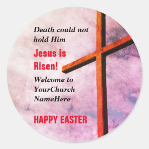 Sticker Rond HAPPY EASTER   Jésus est ressuscité