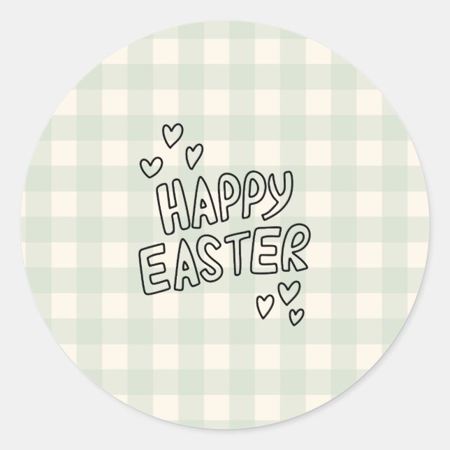 Sticker Rond Happy Easter Pattern (Devant)